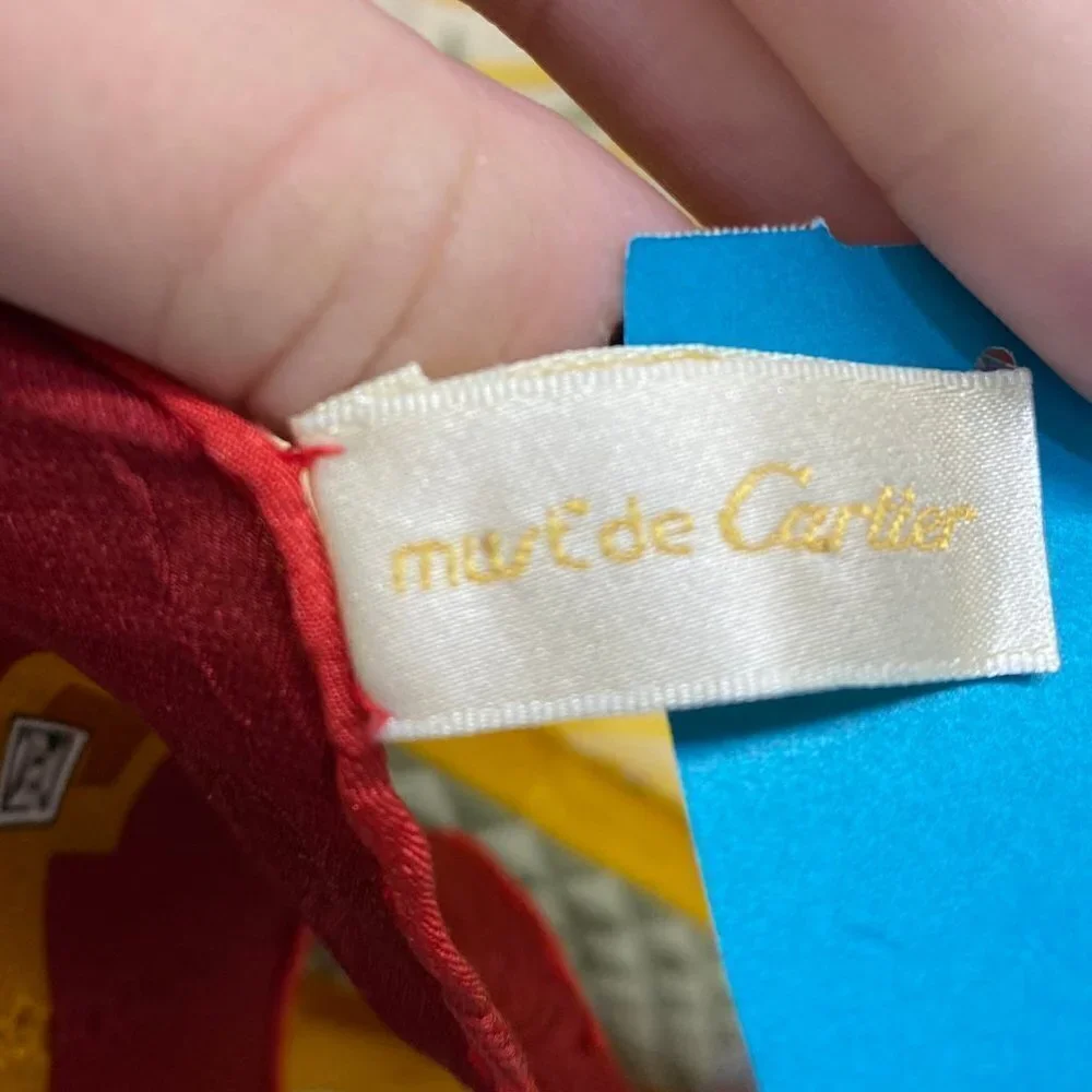 Must De Cartier Vintage Yellow & Orange Silk Scarf